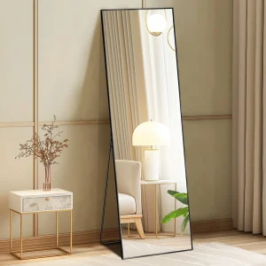 Full Body Wall Mirror  with Stand Aluminum Alloy Frame