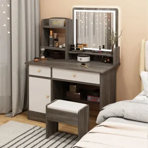 Makeup table with mirror