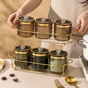 3 piece Spice Jar with Rack